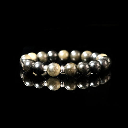 Golden Sheen Obsidian black with gold shimmer reflection - volcanic glass statement jewelry