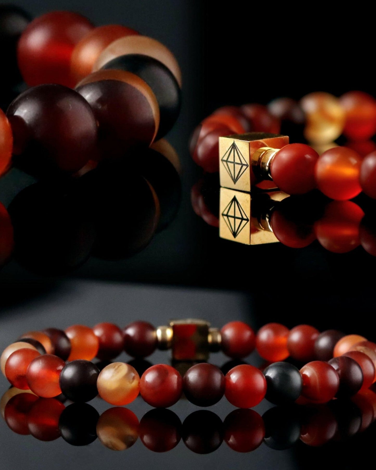 Red Frosted Agate Bracelet - Parat Marbella