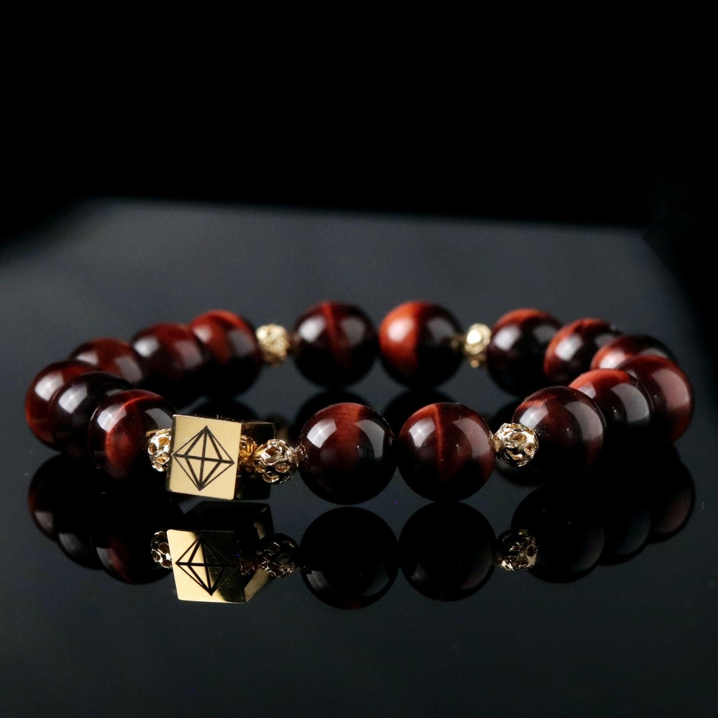 Red Tiger Eye Bracelet (14K Gold) - Parat Marbella