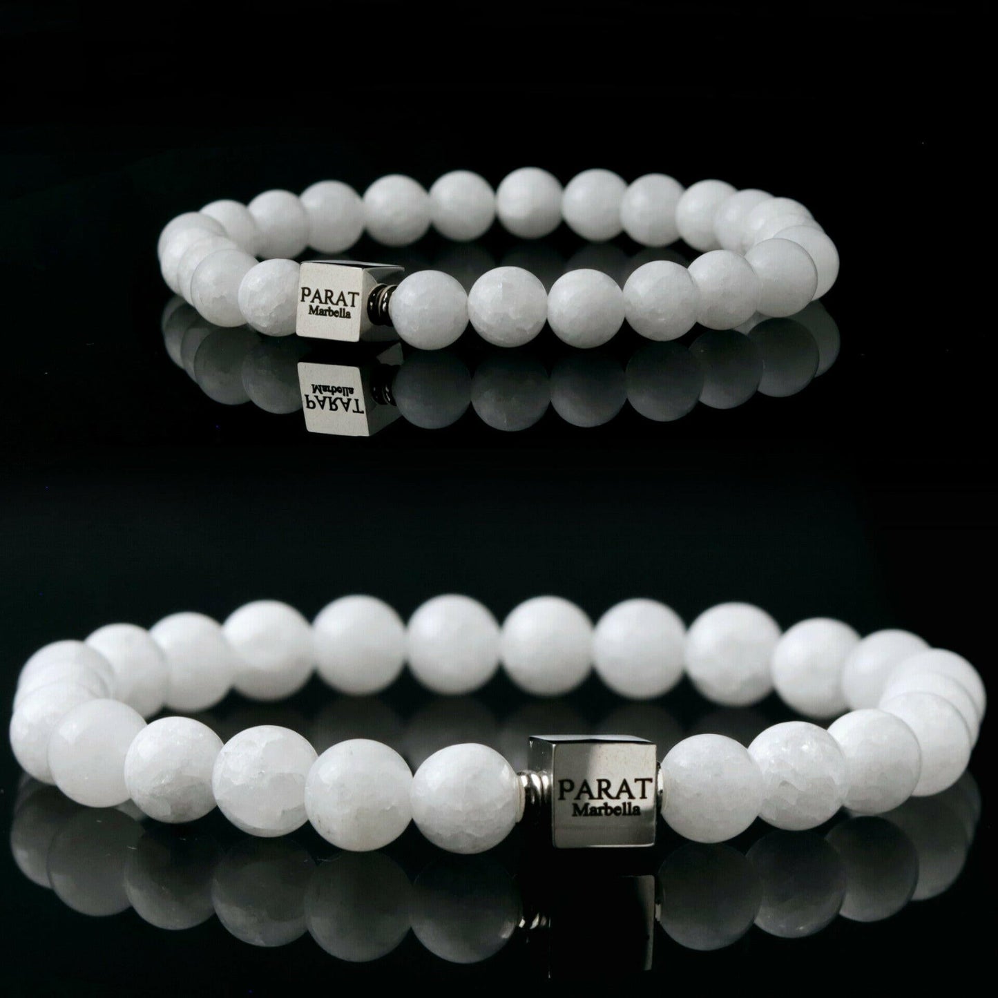 White Jade Bracelet (8mm) - Parat Marbella