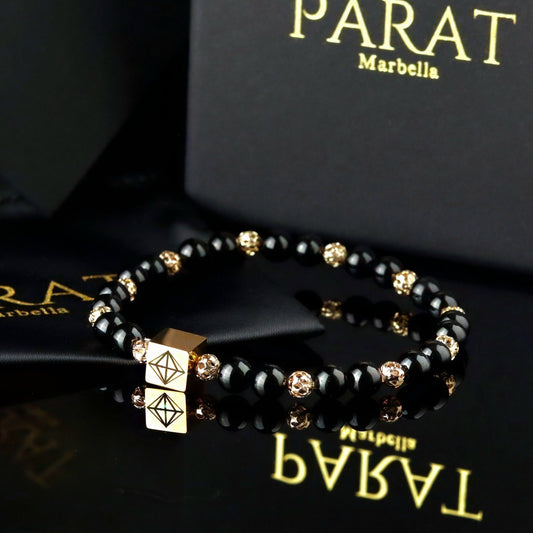 Black Tourmaline Bracelet (Gold Accents) - Parat Marbella