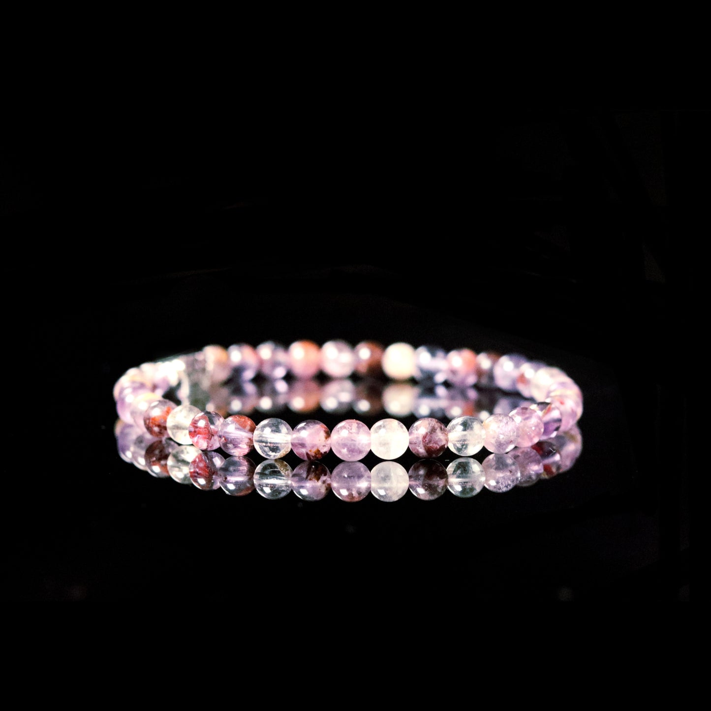 Fluorite rainbow multi-color bracelet reflection - stone of genius 6mm