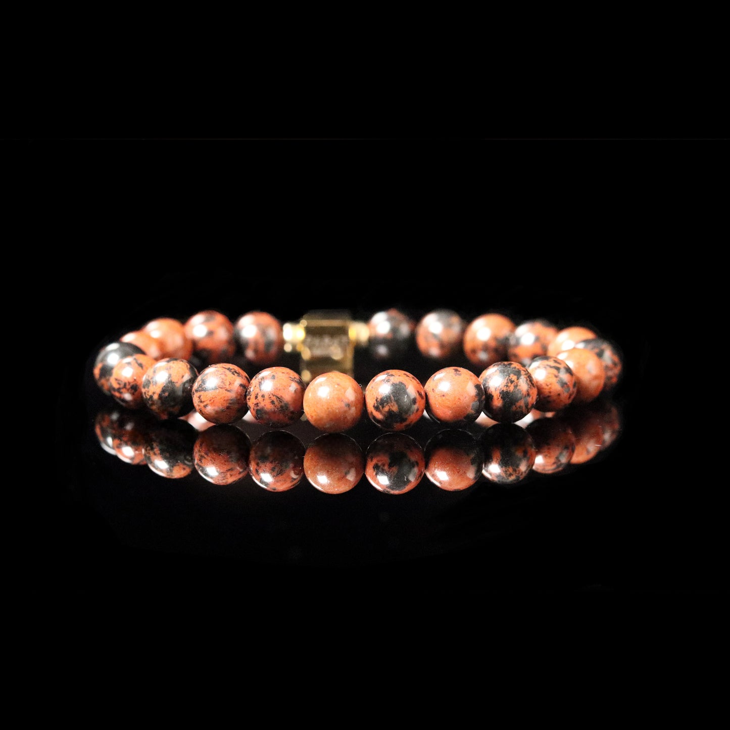 Mahogany Obsidian brown gold reflection - volcanic glass luxury jewelry