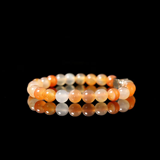 Peach Agate soft pastel orange reflection - translucent gemstone luxury jewelry