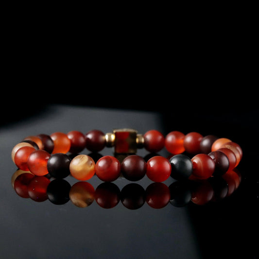Red Frosted Agate Bracelet - Parat Marbella