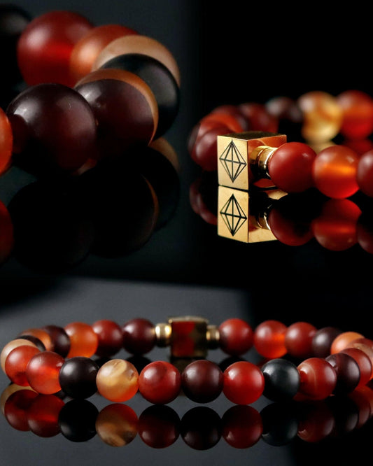 Red Frosted Agate Bracelet - Parat Marbella