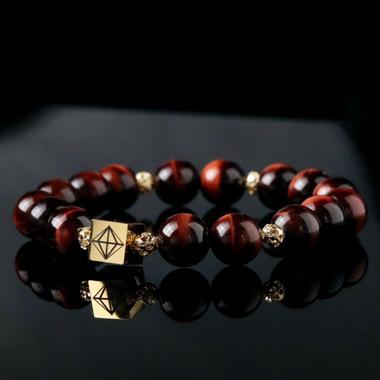 Red Tiger Eye Bracelet (14K Gold) - Parat Marbella