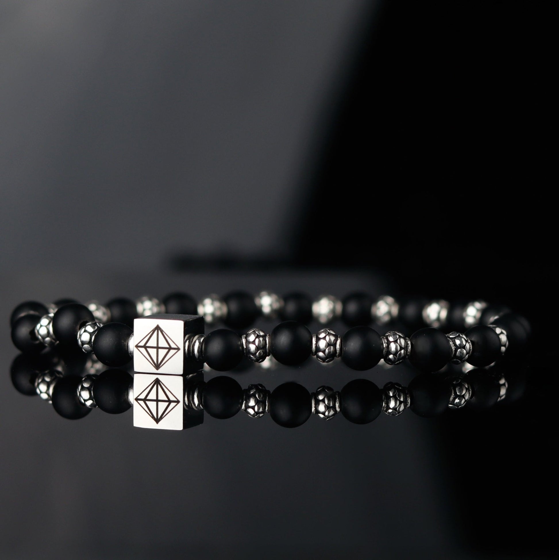 Silver Frosted Onyx Bracelet - Parat Marbella