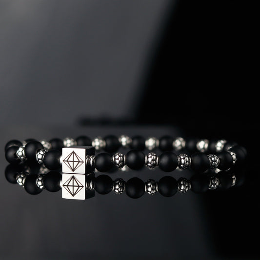 Silver Frosted Onyx Bracelet - Parat Marbella