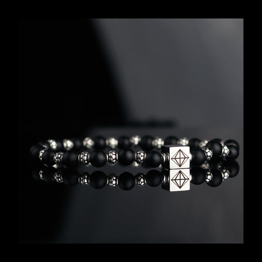 Silver Frosted Onyx Bracelet - Parat Marbella
