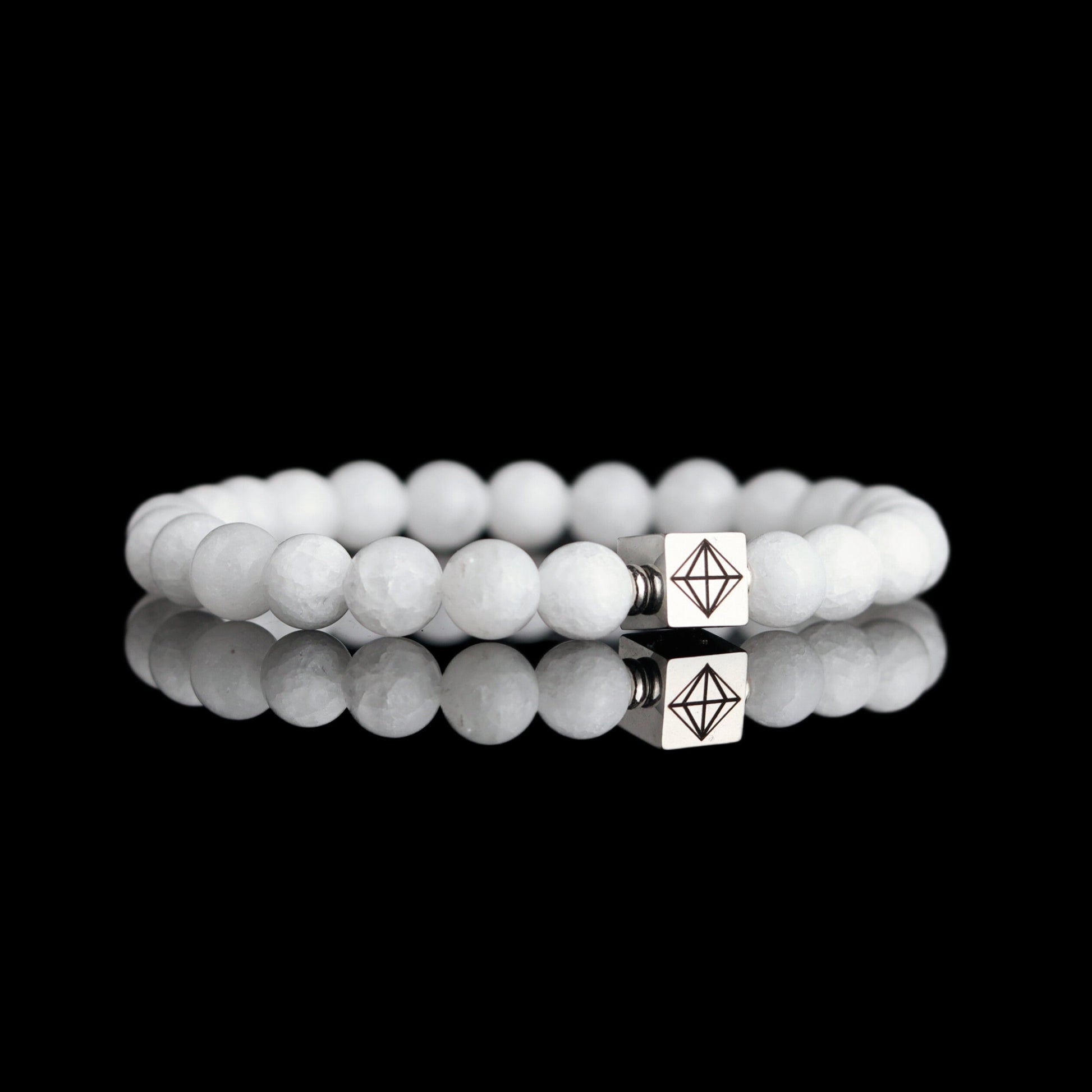 White Jade Bracelet (8mm) mens luxury gemstone jewelry - Parat Marbella