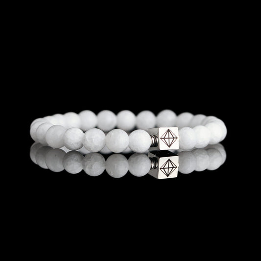 White Jade Bracelet (8mm) mens luxury gemstone jewelry - Parat Marbella