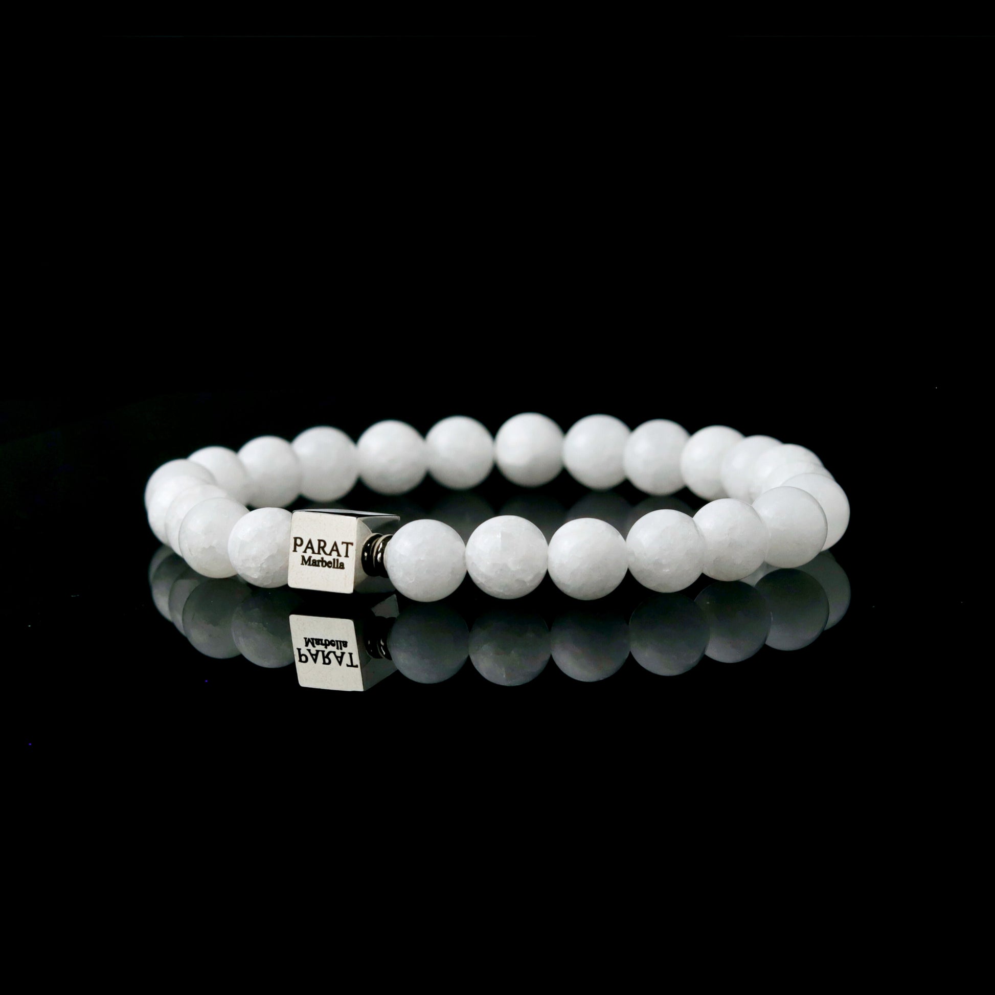 White Jade Bracelet (8mm) - Parat Marbella